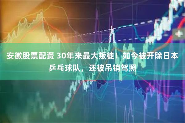 安徽股票配资 30年来最大叛徒!如今被开除日本乒乓球队,还被吊销驾照